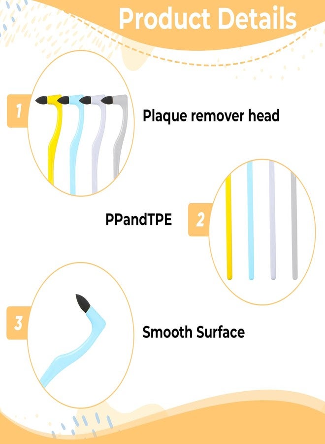 Bremorou 4 Pcs Tooth Stain Eraser Removers Dental Plaque Tartar Eraser Polisher Professional Dental Picks Tooth Stain Remover Tool For Teeth Whitening Polishing Adult Oral Care (4 Color) - Image 3